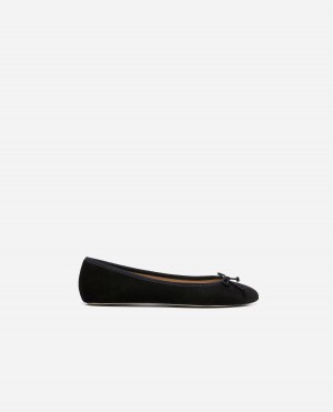 Ballerine Flattered Anna Daim Chaussures Noir | LFRSX73142