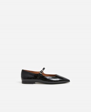 Ballerine Flattered Camila Cuir Chaussures Noir | FRJZR84993