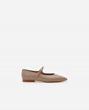 Ballerine Flattered Camila Cuir Chaussures Beige | UFRTG76950