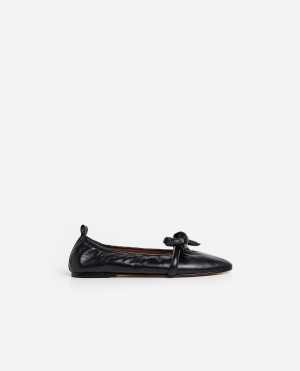 Ballerine Flattered Polly Cuir Chaussures Noir | LFRTR63233