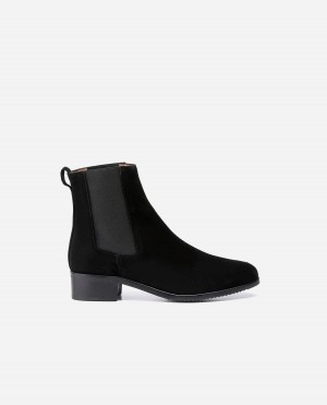 Botte Flattered Lucile Daim Chaussures Noir | FRCIF33068