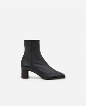 Botte Flattered Margret Cuir Chaussures Noir | EFRHC49655