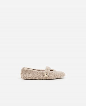 Chaussures D'intérieur Flattered Norah Teddy Chaussures Beige | FRJBT53168