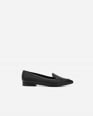 Mocassin Flattered Alex Cuir Chaussures Noir | LFRSX57453