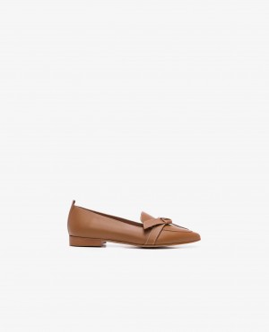 Mocassin Flattered Ally Cognac Cuir Chaussures Marron | SFRNY20340