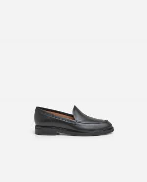 Mocassin Flattered Sanna Cuir Chaussures Noir | FRJKU48861