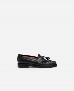 Mocassin Flattered Sigrid Cuir Chaussures Noir | FFRUI53215