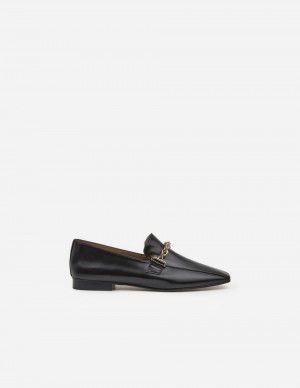 Mocassin Flattered Vivo Cuir Chaussures Noir | FRIIZ63650