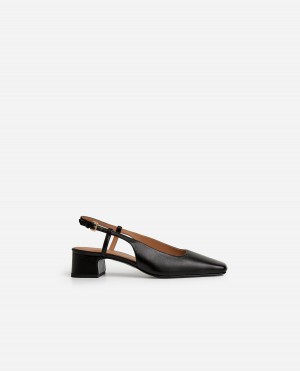 Talons Flattered Elin Cuir Chaussures Noir | FREGJ17887