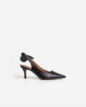 Talons Flattered Franchesca Cuir Chaussures Noir | PFRQX66152