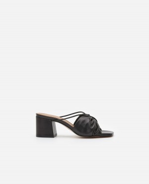 Talons Flattered Olivia Cuir Chaussures Noir | QFRWA54166