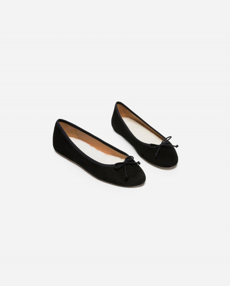 Ballerine Flattered Anna Daim Chaussures Noir | LFRSX73142