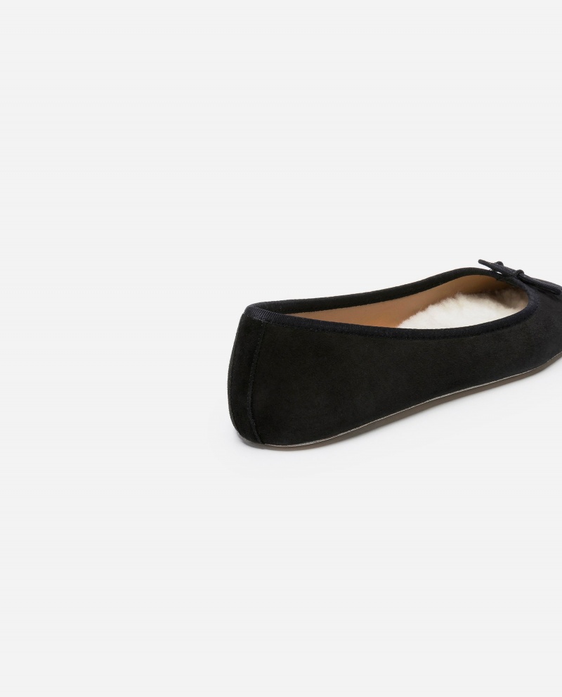 Ballerine Flattered Anna Daim Chaussures Noir | LFRSX73142