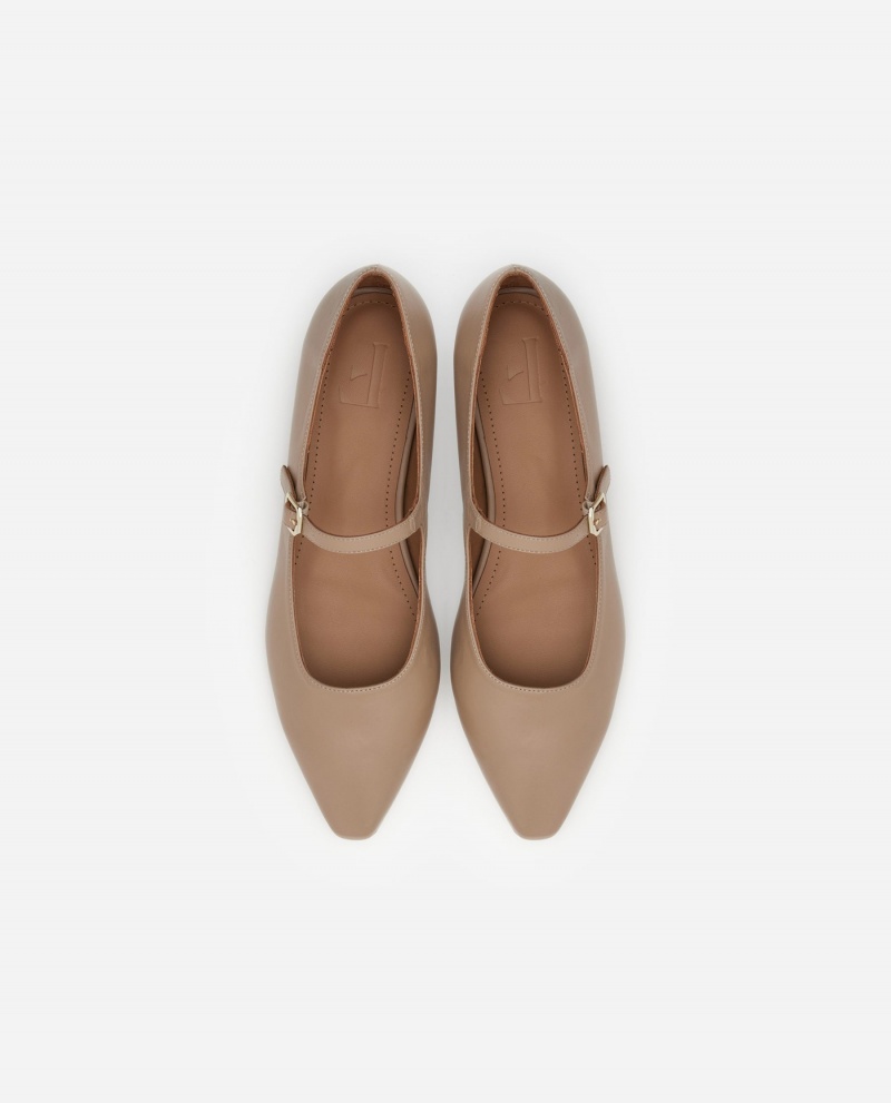 Ballerine Flattered Camila Cuir Chaussures Beige | UFRTG76950