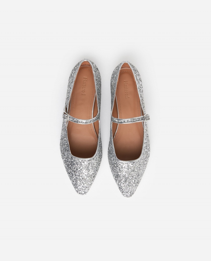 Ballerine Flattered Camila Textile Chaussures Argent | GFRUC82726