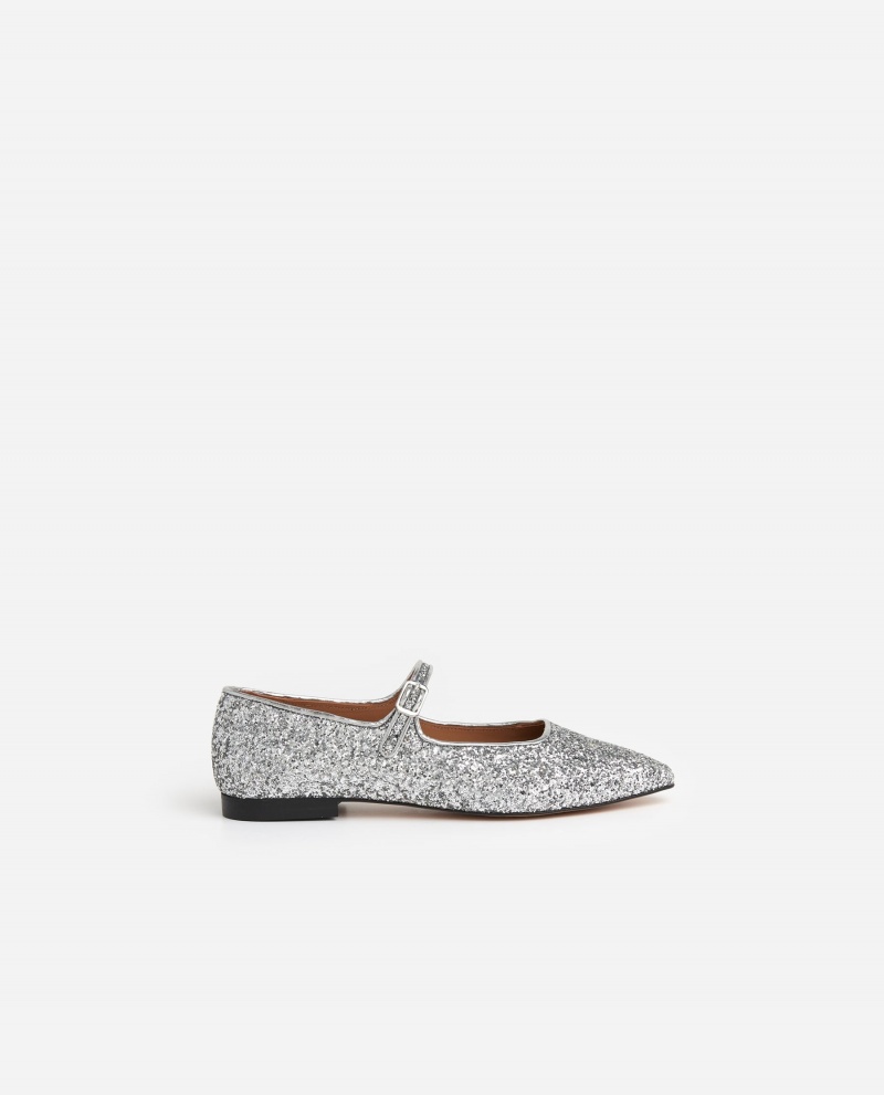 Ballerine Flattered Camila Textile Chaussures Argent | GFRUC82726