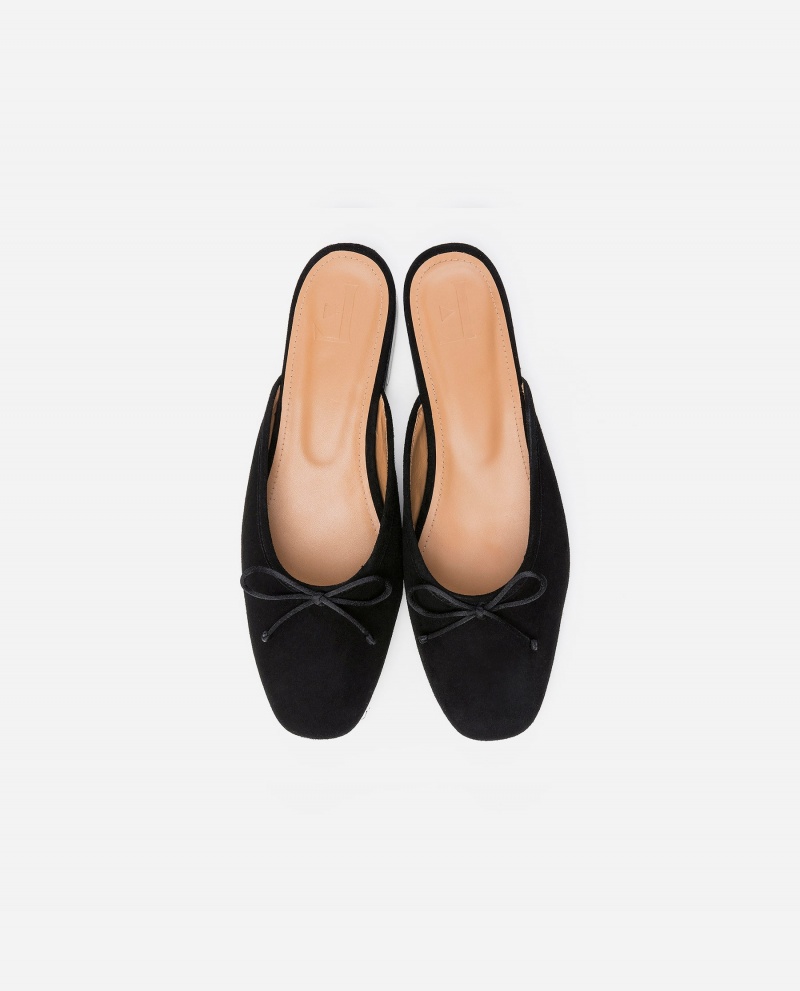 Ballerine Flattered Malva Daim Chaussures Noir | FRJVR39015