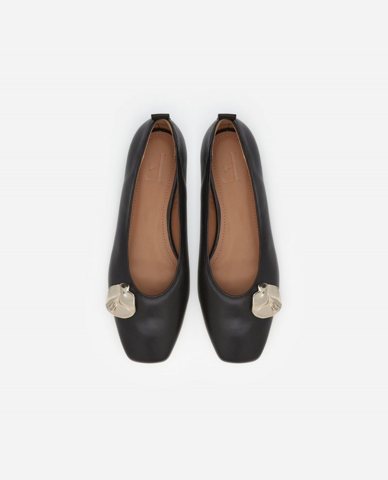 Ballerine Flattered Natasha Cuir Chaussures Noir | FRICD73259