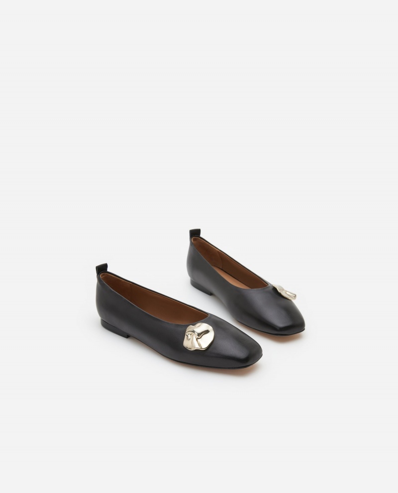 Ballerine Flattered Natasha Cuir Chaussures Noir | FRICD73259