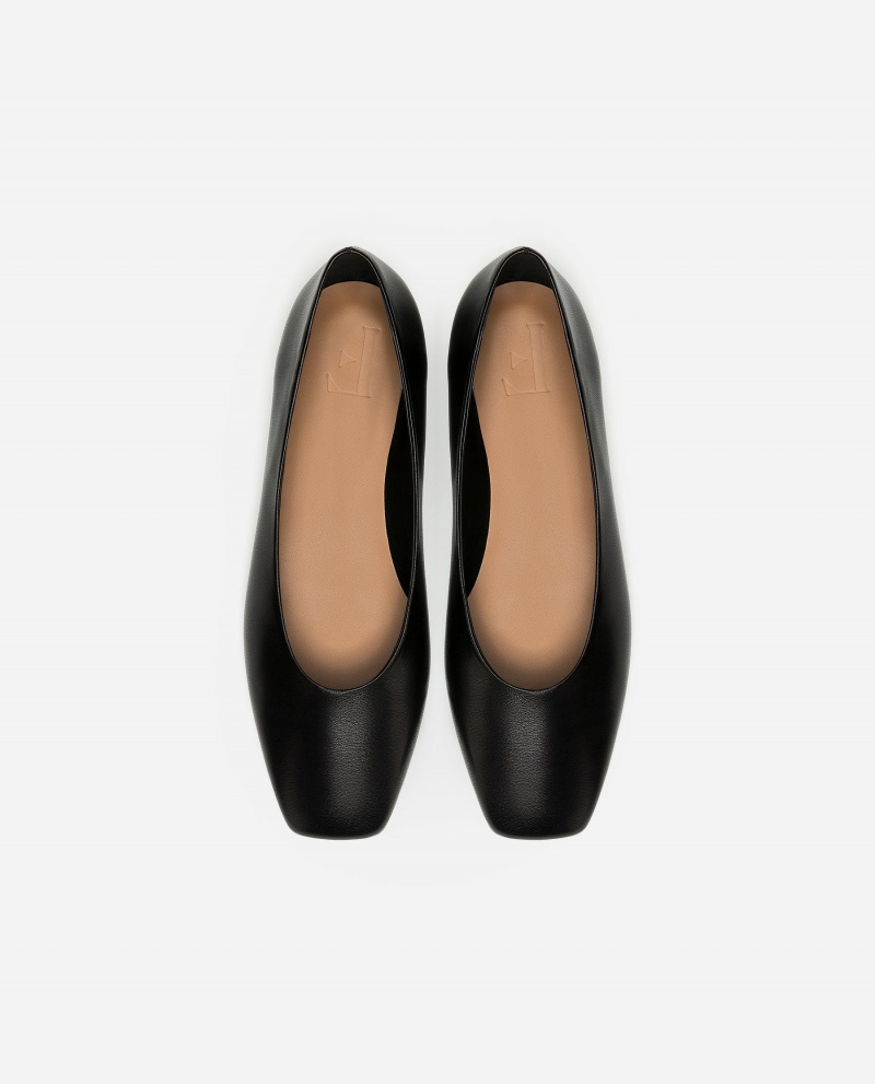 Ballerine Flattered Nikki Cuir Chaussures Noir | FRDYB93216