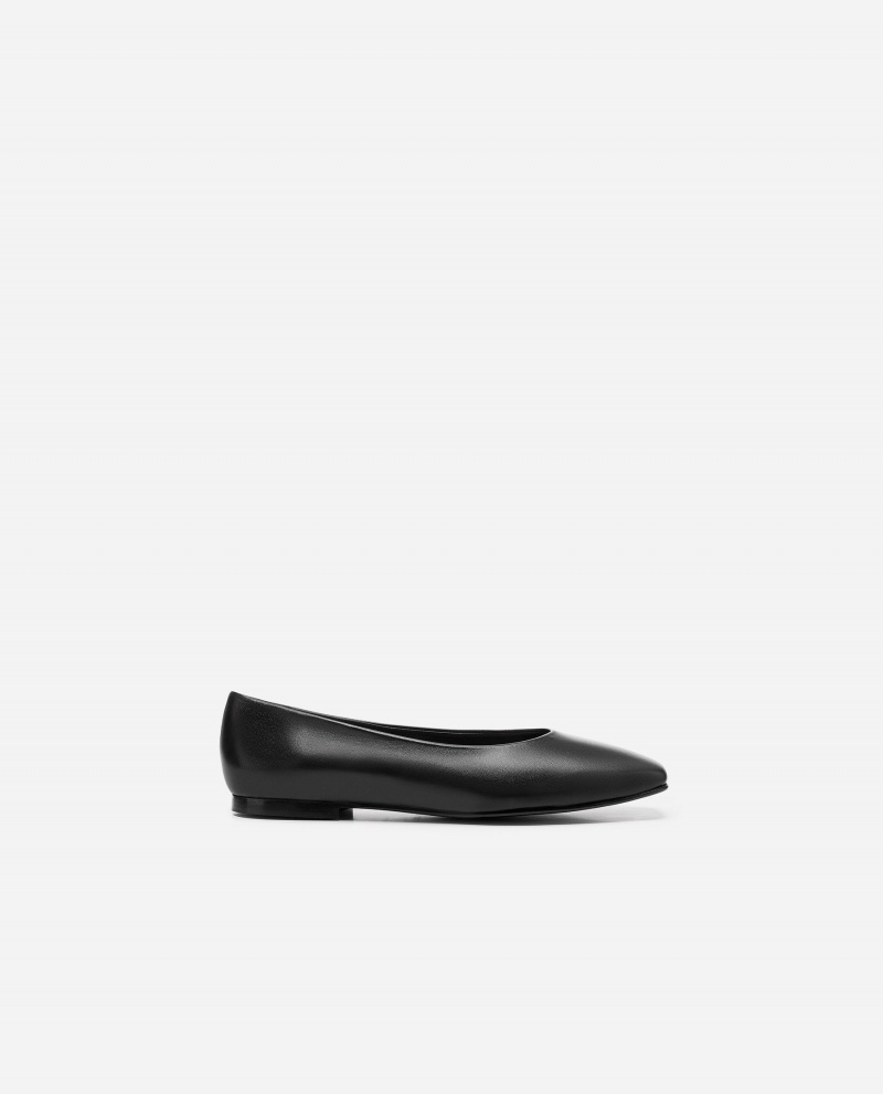 Ballerine Flattered Nikki Cuir Chaussures Noir | FRDYB93216