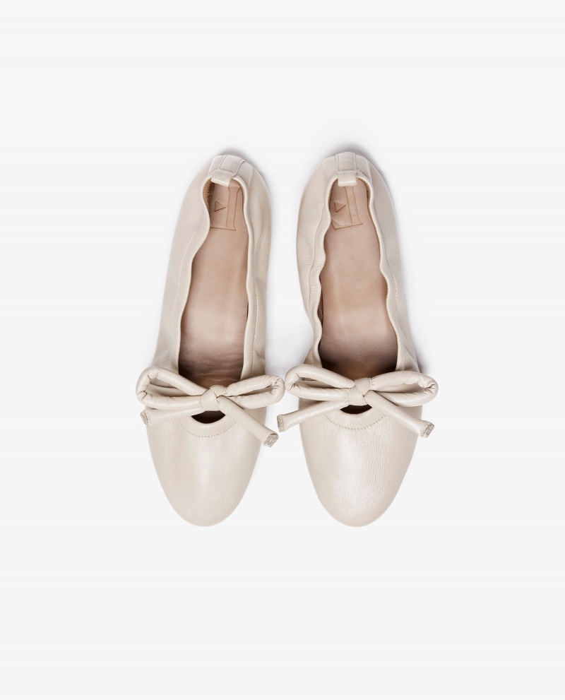 Ballerine Flattered Polly Cuir Chaussures Blanche | FRNEJ21850