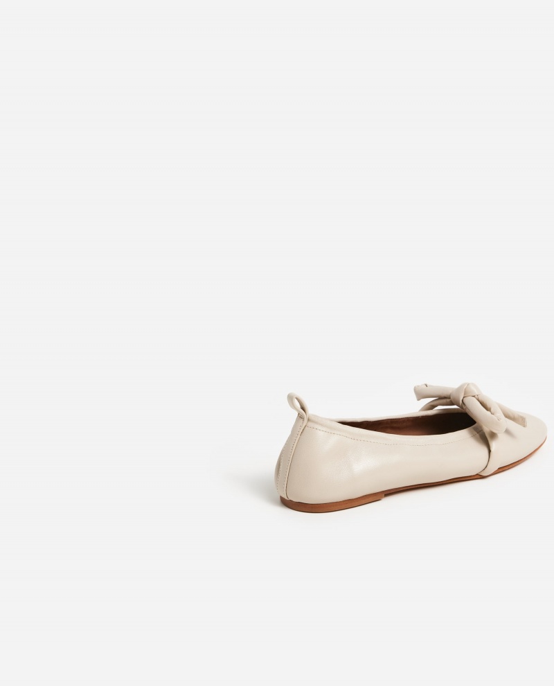 Ballerine Flattered Polly Cuir Chaussures Blanche | FRNEJ21850