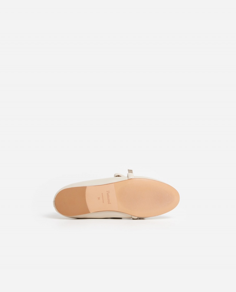 Ballerine Flattered Polly Cuir Chaussures Blanche | FRNEJ21850