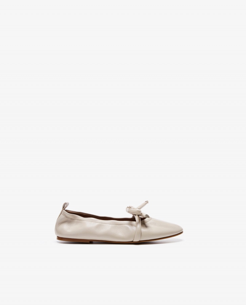 Ballerine Flattered Polly Cuir Chaussures Blanche | FRNEJ21850