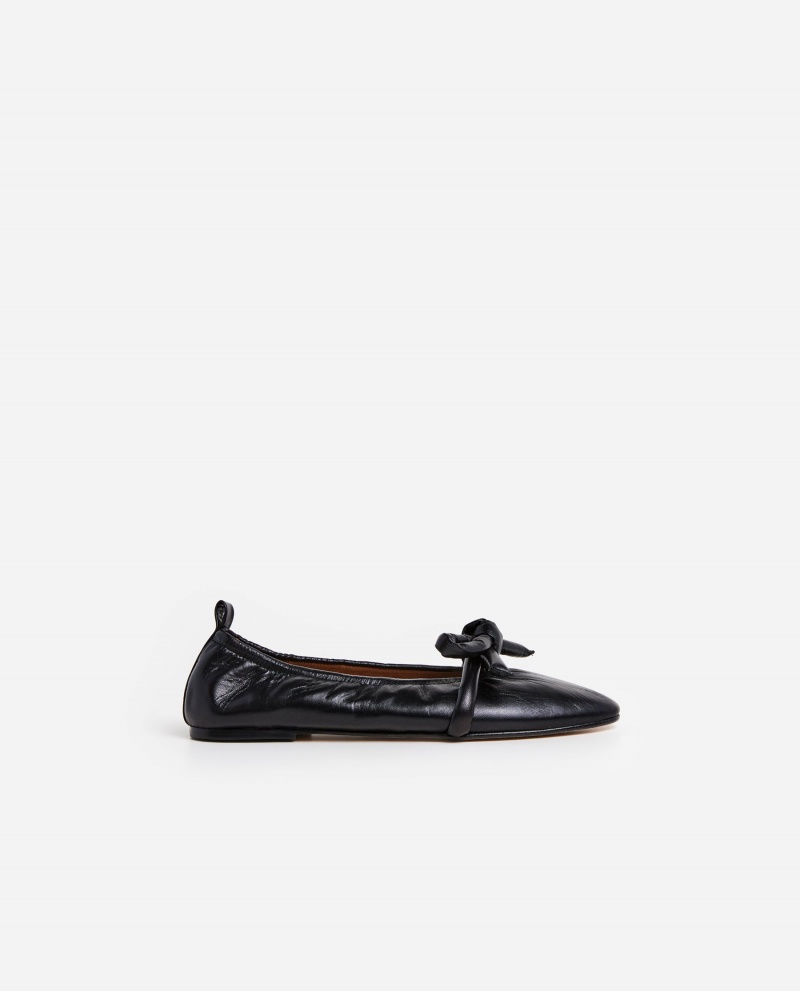 Ballerine Flattered Polly Cuir Chaussures Noir | LFRTR63233