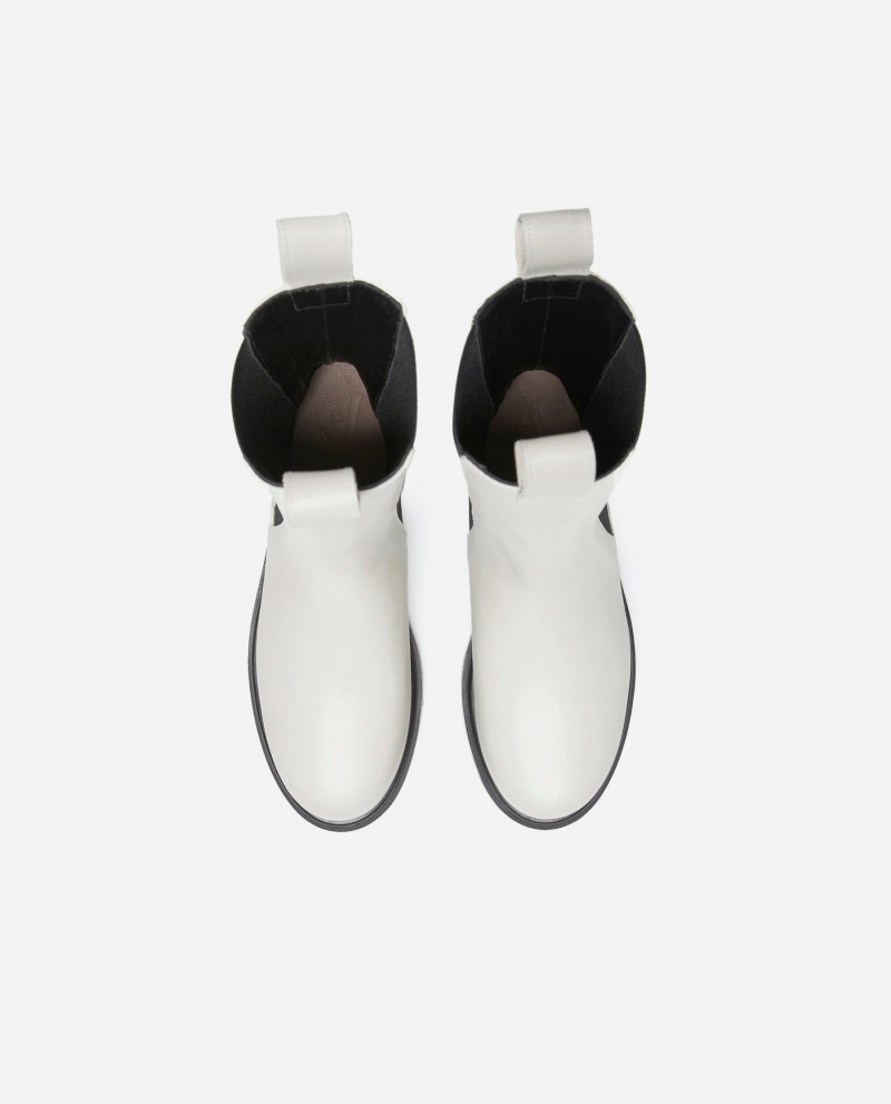 Botte Flattered Lia Cuir Chaussures Blanche | UFRTG63281