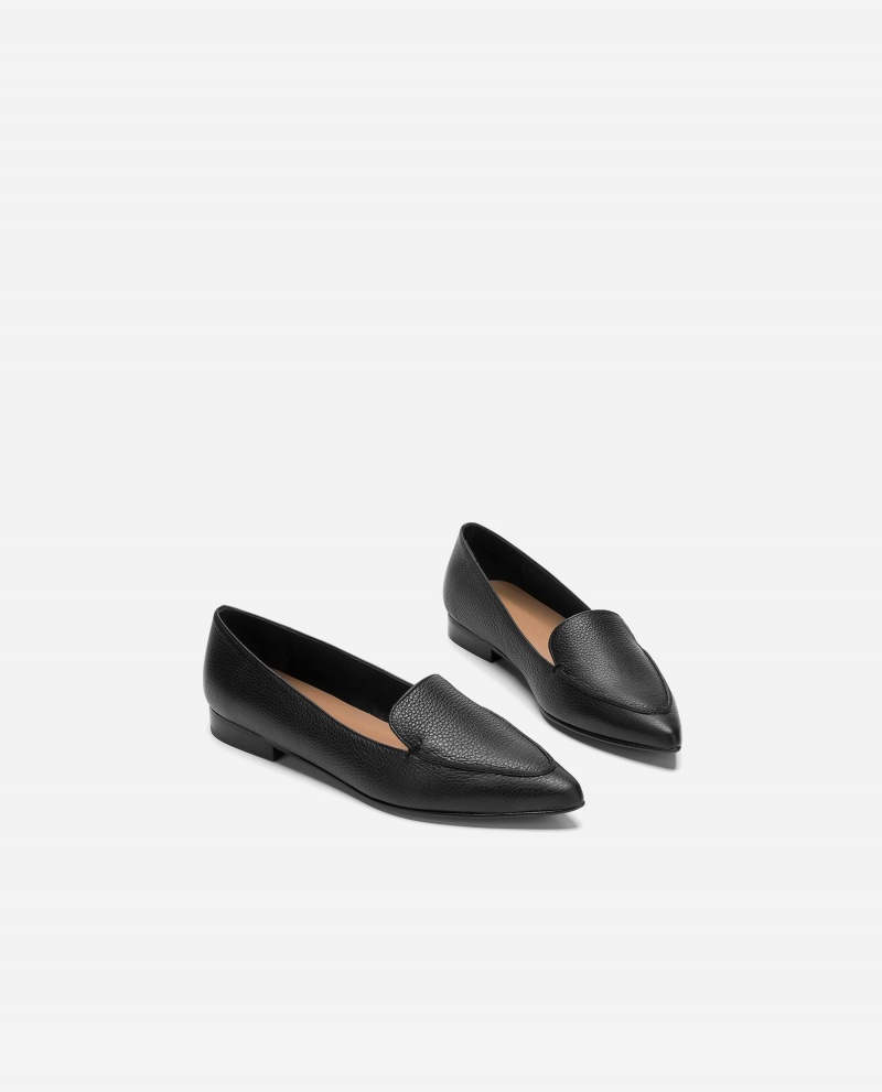 Mocassin Flattered Alex Cuir Chaussures Noir | LFRSX57453