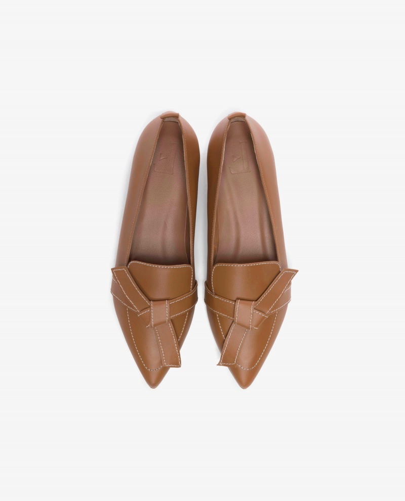 Mocassin Flattered Ally Cognac Cuir Chaussures Marron | SFRNY20340