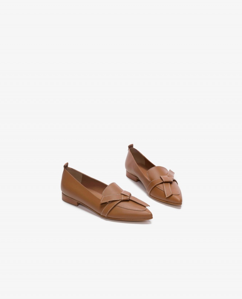 Mocassin Flattered Ally Cognac Cuir Chaussures Marron | SFRNY20340