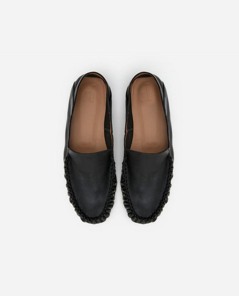 Mocassin Flattered Bon Bon Cuir Chaussures Noir | FRJBT17129