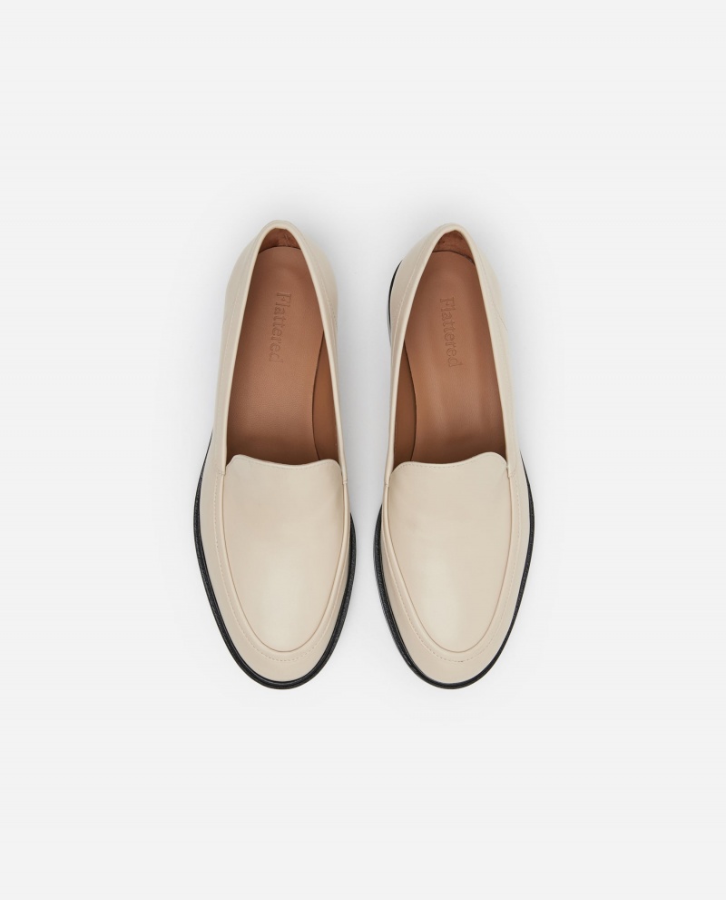 Mocassin Flattered Sanna Cuir Chaussures Blanche | GFREC81548