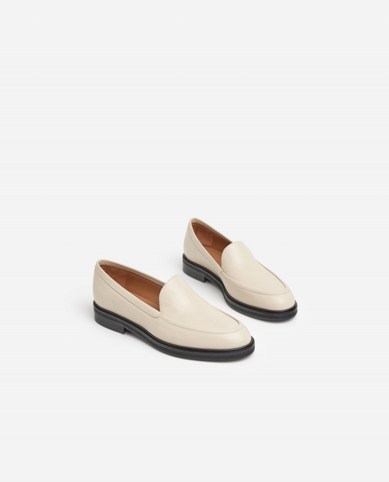 Mocassin Flattered Sanna Cuir Chaussures Blanche | GFREC81548