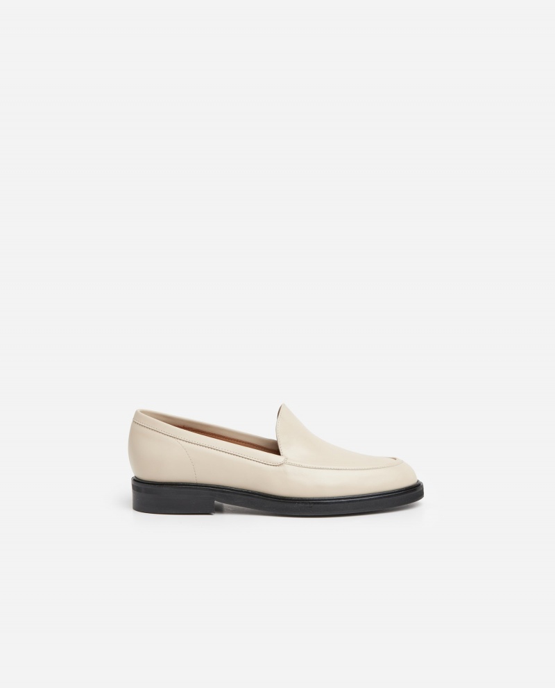 Mocassin Flattered Sanna Cuir Chaussures Blanche | GFREC81548