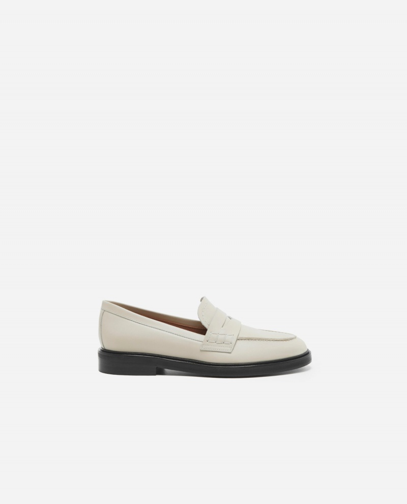 Mocassin Flattered Sara Cuir Chaussures Blanche | PFRER87441