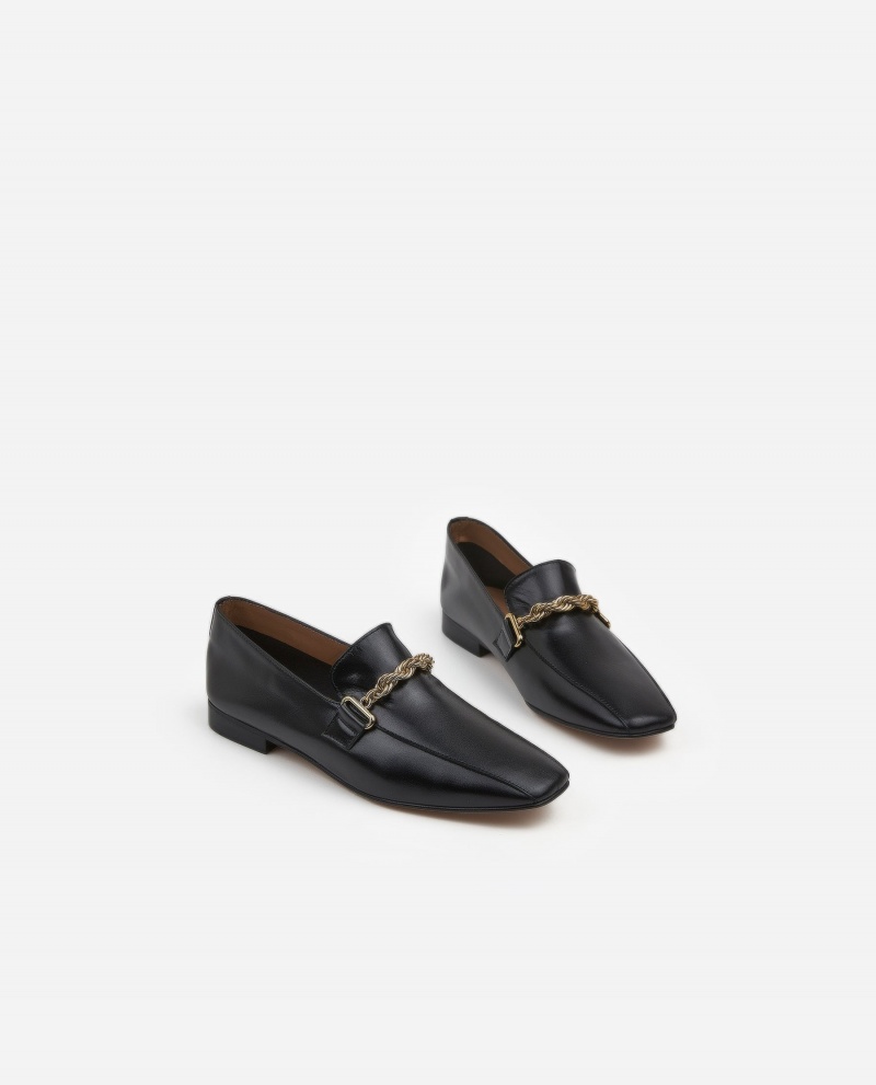 Mocassin Flattered Vivo Cuir Chaussures Noir | FRIIZ63650