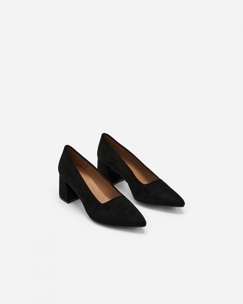 Talons Flattered Alison Daim Chaussures Noir | QFRUV29956