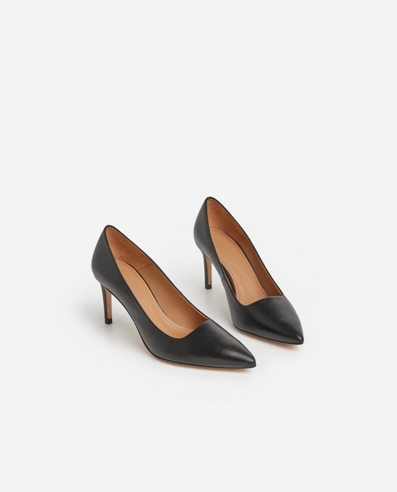 Talons Flattered Charlie Cuir Chaussures Noir | FRJBT94150