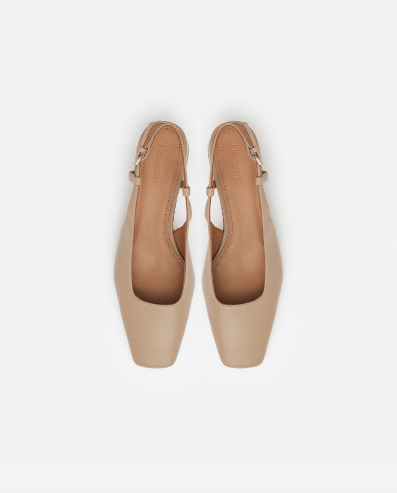 Talons Flattered Elin Cuir Chaussures Beige | FRDYB50720