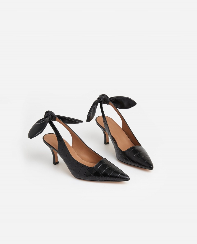 Talons Flattered Franchesca Cuir Chaussures Noir | PFRQX66152