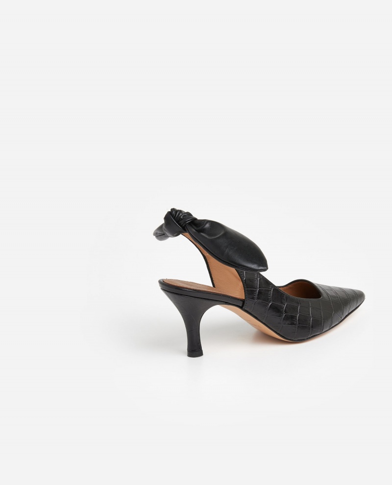 Talons Flattered Franchesca Cuir Chaussures Noir | PFRQX66152