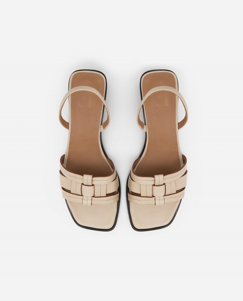 Talons Flattered Freja Cuir Chaussures Beige | ZFRNQ95283