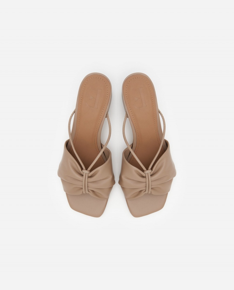 Talons Flattered Olivia Cuir Chaussures Beige | MFRFT76997